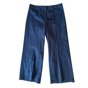 Ann Taylor 16 wide leg blue pants full length comfort work office dark